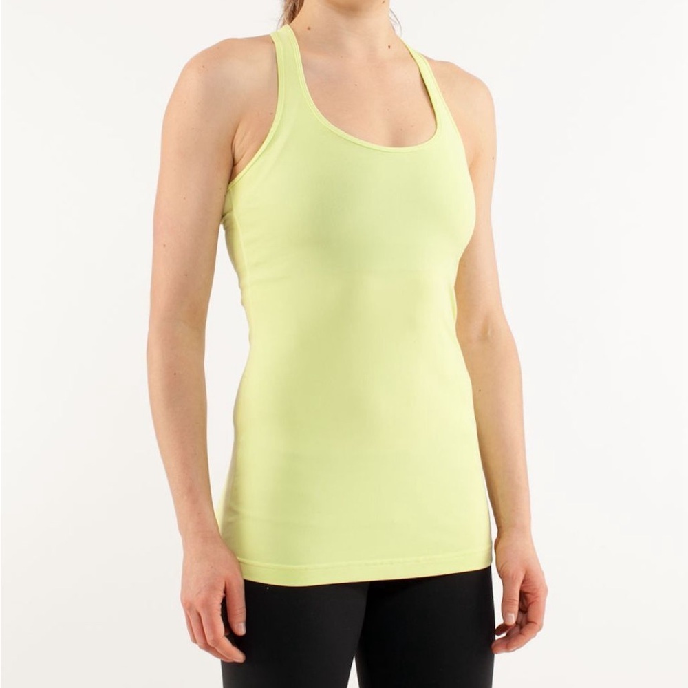 Lululemon Cool Racerback Tank Bright Lime Green Size 6 Reversible & Lightweight
